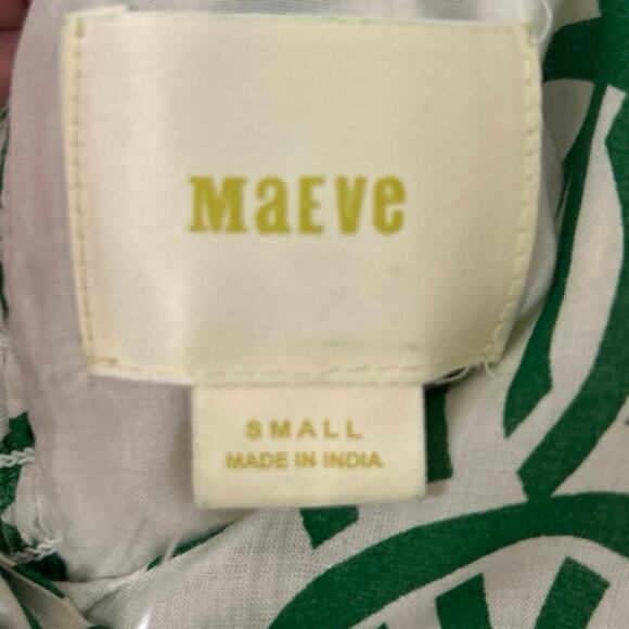 MAEVE Anthropology NWT Verena Tie Front Green & Cream Geometric Print Tank Small - Picture 9 of 10